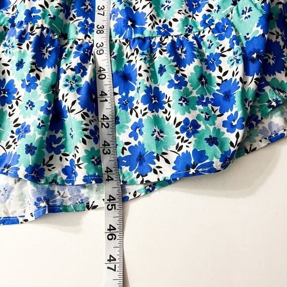 Yumi Kim Tiered Floral Blue Smocked‎ Sleeveless Dress Sz S Cottage Boho Peasant - Picture 11 of 11